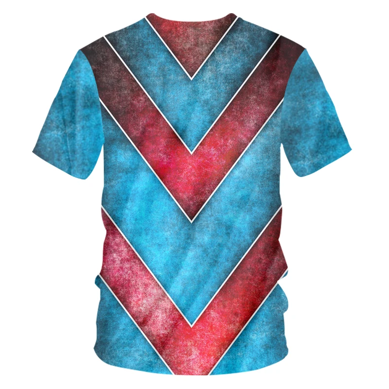 UJWI 2018 китайский стиль полосатая Мужская футболка с v-образным вырезом красная