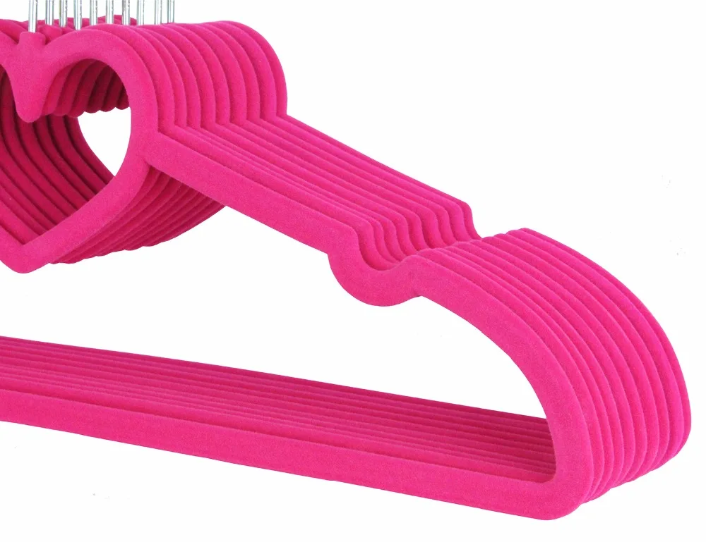 Высококачественные бархатные вешалки для одежды-супертонкие флокированные