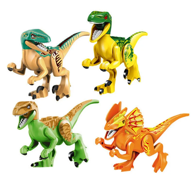 8pcs/lot Dinosaurs of Jurassic Action Toys Figure Amine World Movie Toy DIY Building Blocks Sets Model Kids Collection Gifts | Игрушки и