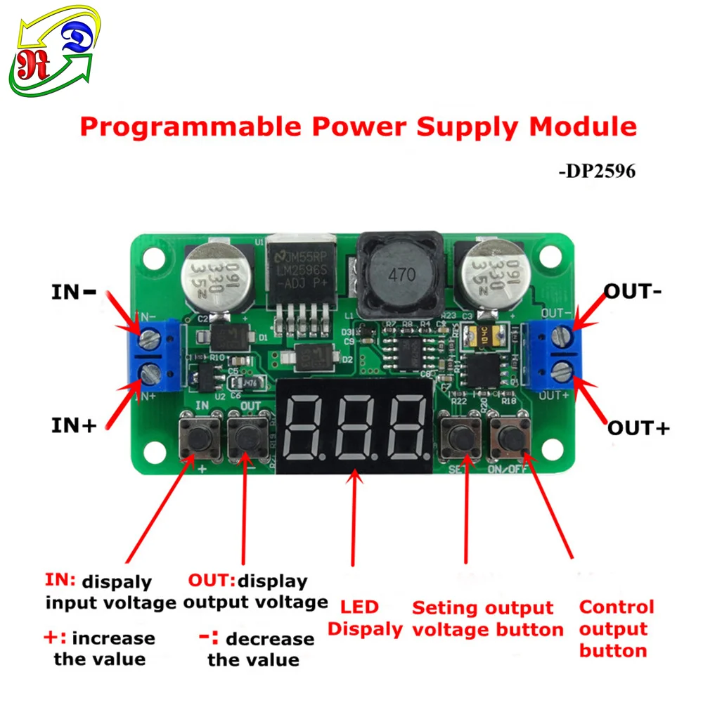 RD LM2596 постоянной Напряжение Шаг вниз программируемый Питание понижающий