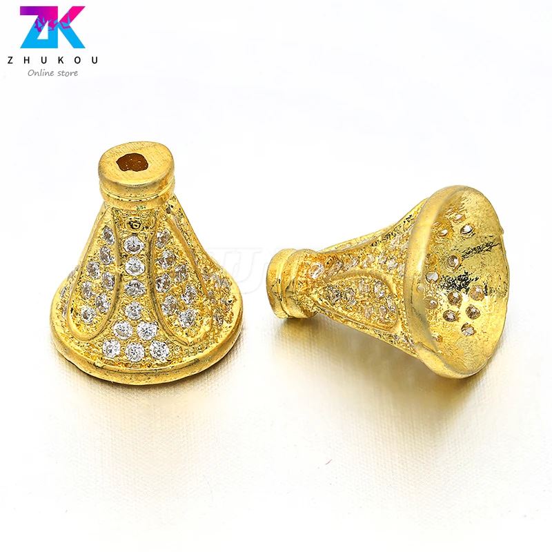5 шт. 10*11 мм Классическая кубическая форма из латуни с цирконами шарик шапки DIY