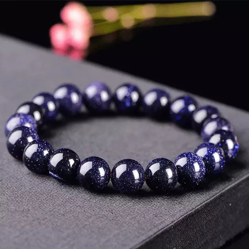 Браслет из бисера ручной работы с голубым песком и камнями (4/6/8/10/12 мм) модные