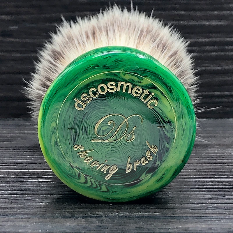 dscosmetic 24mm 26mm soft synthetic hair knots green resin handle Men's Shaving Brush traditional wet shaving tool