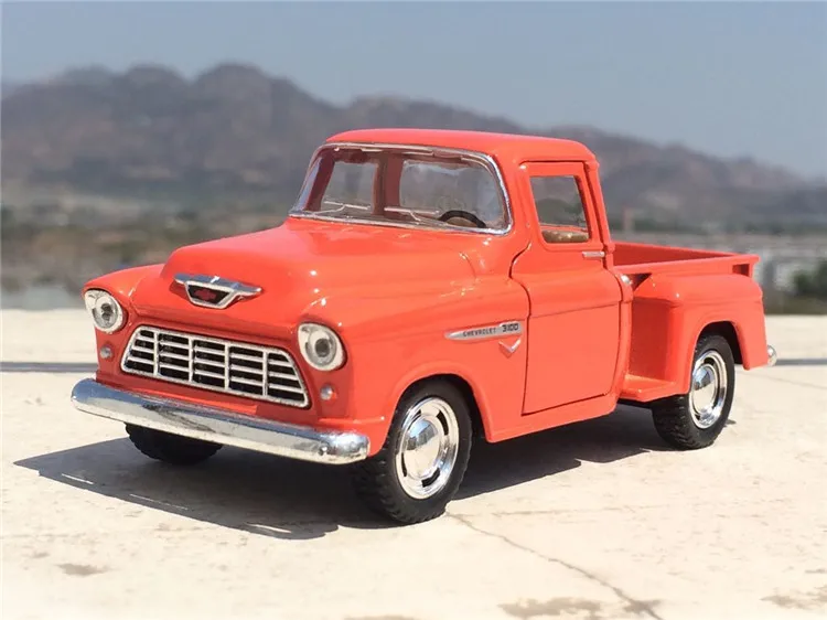 Высокая имитация, изысканные литые игрушки, автомобиль, Стайлинг 1955, Chevrolet Stepside, пикап, 1:36, сплав, модель для детей