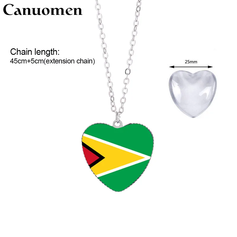 Canuomen Мексика кулон ожерелья 25 мм сердце стекло кабошон Перу Чили Гайана