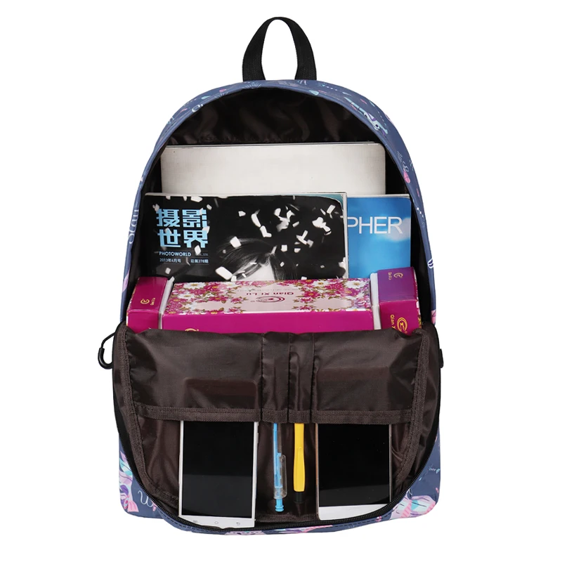 Рюкзак с буквенным принтом милый школьный рюкзак лисой для студентов