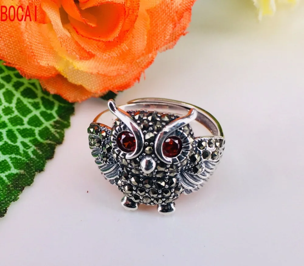 S925 pure silver jewelry with diamond ring Ms. Han edition owl Thai character small | Украшения и аксессуары