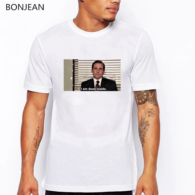 Мужская футболка с принтом I am dead inside летняя в стиле Харадзюку ТВ шоу белая