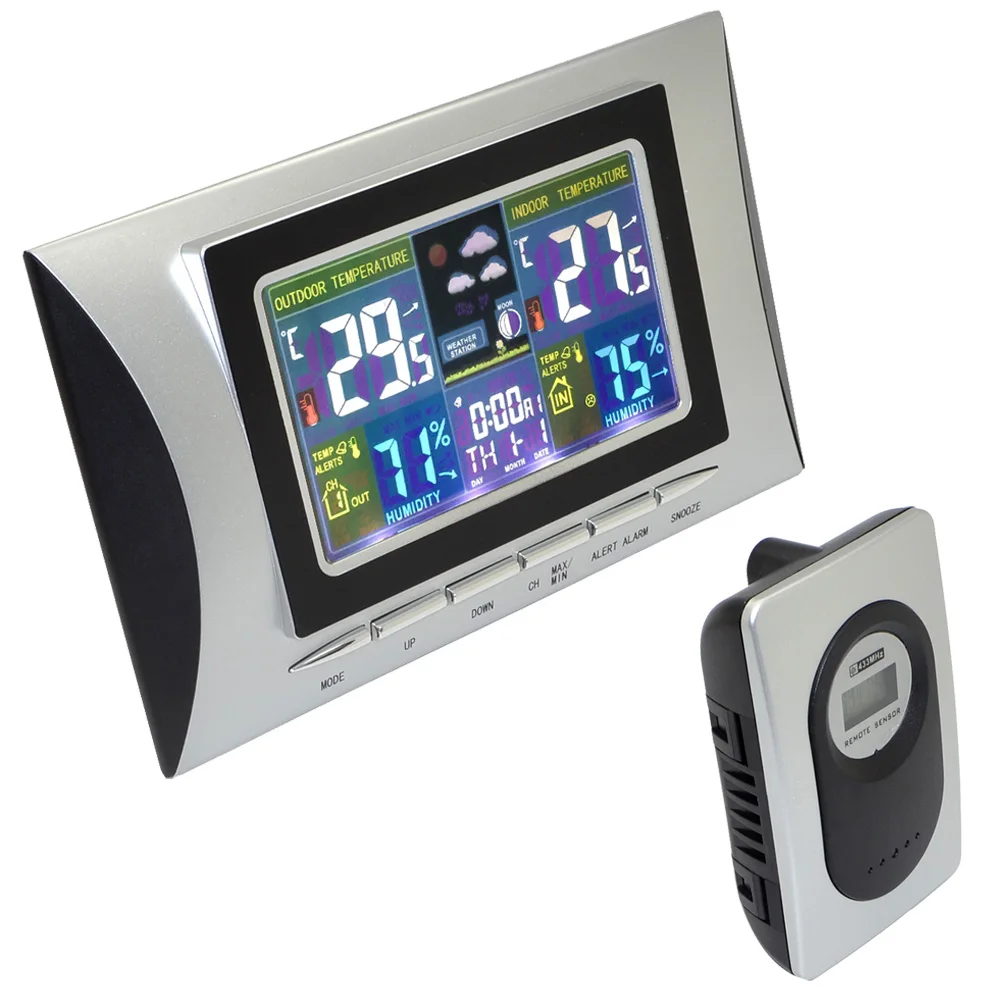 Беспроводной цветной цифровой термометр 433 МГц гигрометр барометр метеостанция