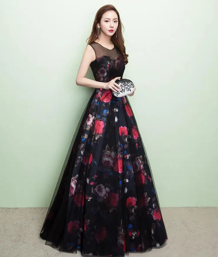 Vestido Formatura Длинные платья выпускного вечера 2018 элегантный O шеи этаж Длина