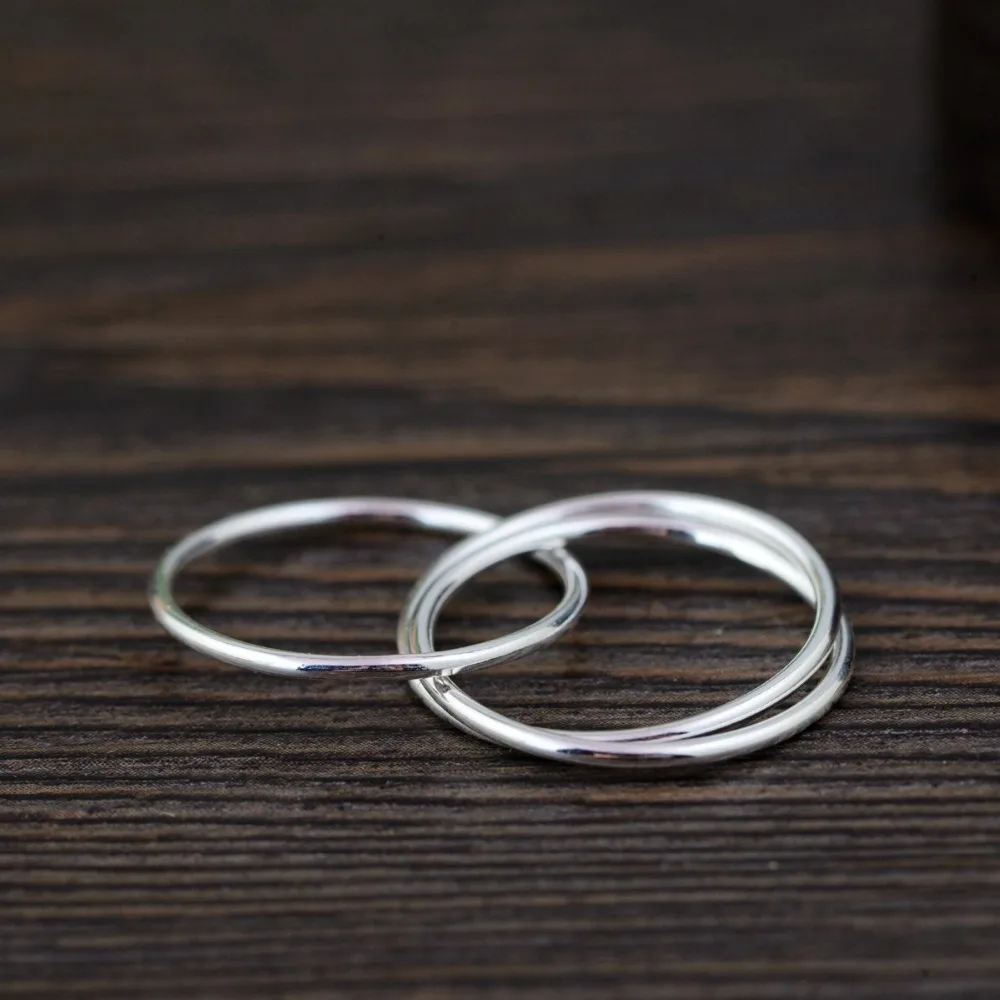 S92 цельное Стерлинговое SIL простое изящное тройное кольцо для женщин A3763|Кольца| |