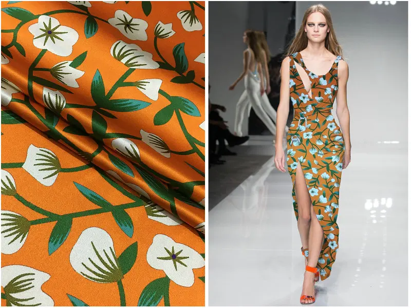 Теплый оранжевый ручная роспись ветки виноградный цветок цифровая печать