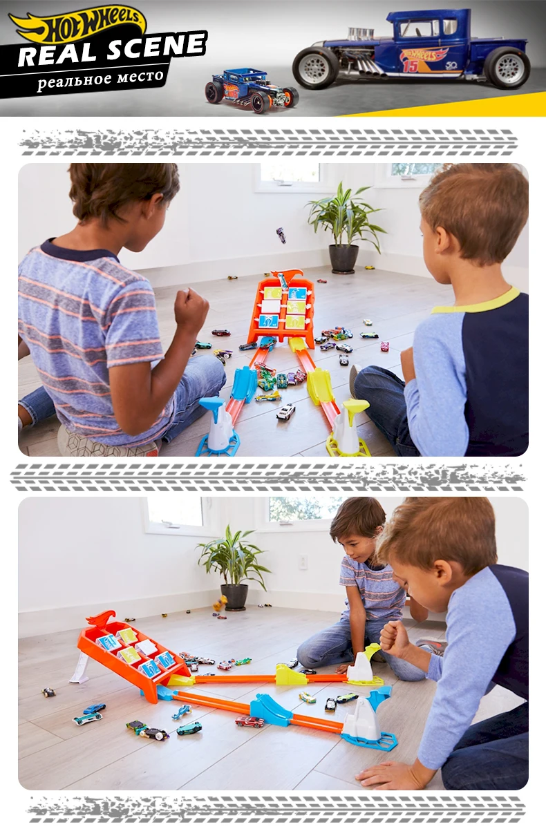 Hotwheels Action Car Track Play Набор для 1 или 2 игроков различные стили строительные игрушки литье под давлением Автомобильные Игрушки для игр в помещении GBF89 в подарок