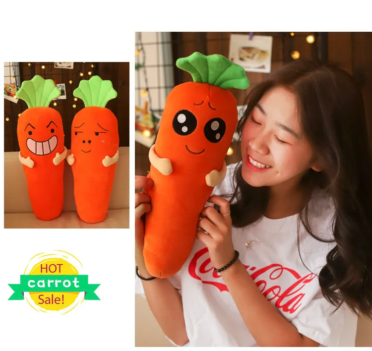 Вниз Хлопок Kawaii милые мягкие игрушки в форме моркови Плюшевые Растения мягкая подушка-Морковка Дети Детские игрушки для девочек Дети мальчики подарок на день рождения