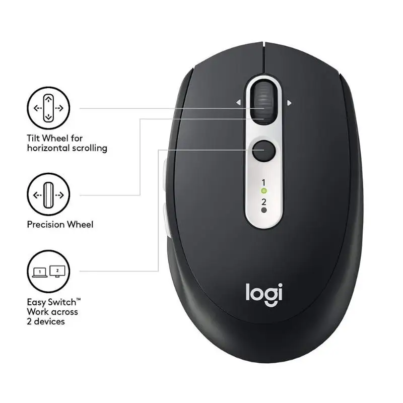 Logitech M590 беспроводная bluetooth мышь Mute 1000 Точек на дюйм оптический беззвучная мышка 7 кнопок управления Мышь для ПК компьютер