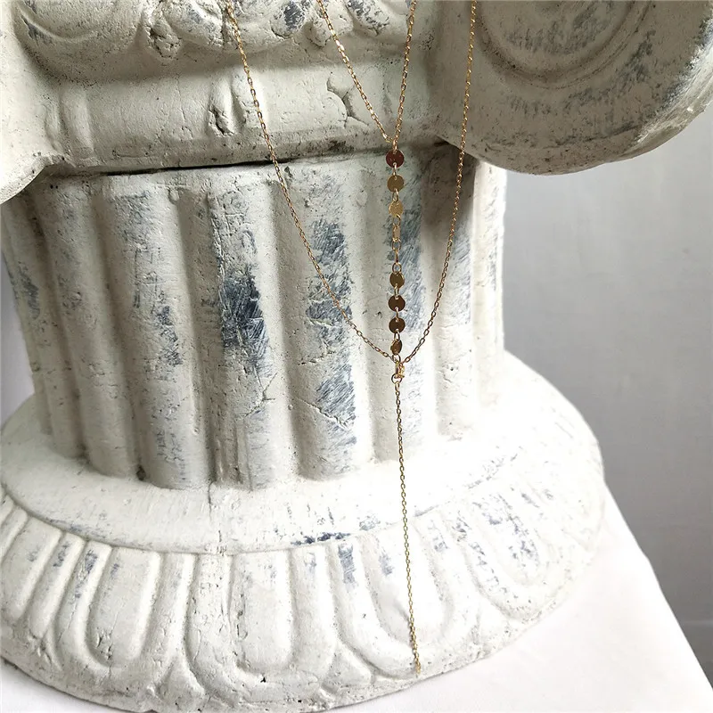 Цепочка INZATT в стиле бохо женская из серебра 925 пробы многослойная круглая