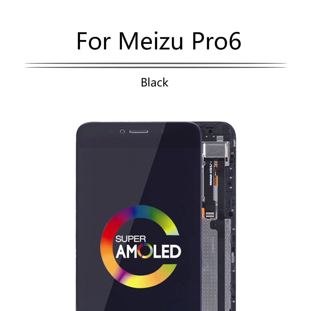 ЖК дисплей 5 2 &quotSuper AMOLED для MEIZU Pro 6 сенсорный экран с рамкой дигитайзер дисплея Meizu