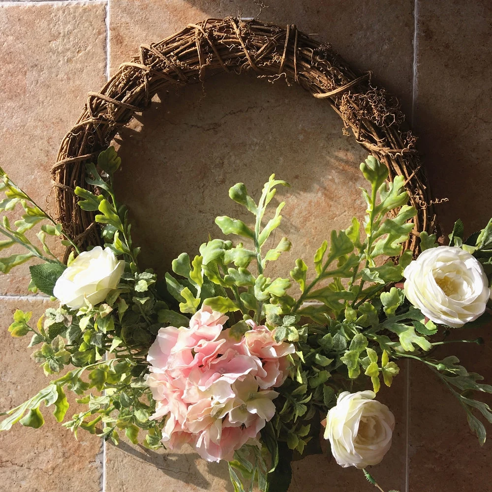 Цветочный Искусственные розы венок двери стене висит окна украшение фестиваль