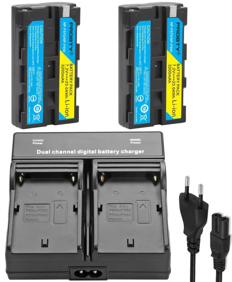 2Battery withcharger Для sony NP-F550 NP F570 NP F550 батарея для sony CCD-RV200 SC5 TR940 TR917 Камера CN-160 CN-216 CN-304 YN 300 VL600 светодиодный видео - Цвет: 2Battery withcharger
