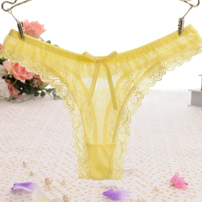 yellow rufflues 1504 L'bellagiovanna, женское нижнее белье для активного отдыха, стринги, сексуальные трусики, сетчатые стринги одноцветные трусы, подростковые бесшовные дерзкие, 5009n - Цвет: yellow rufflues 1504