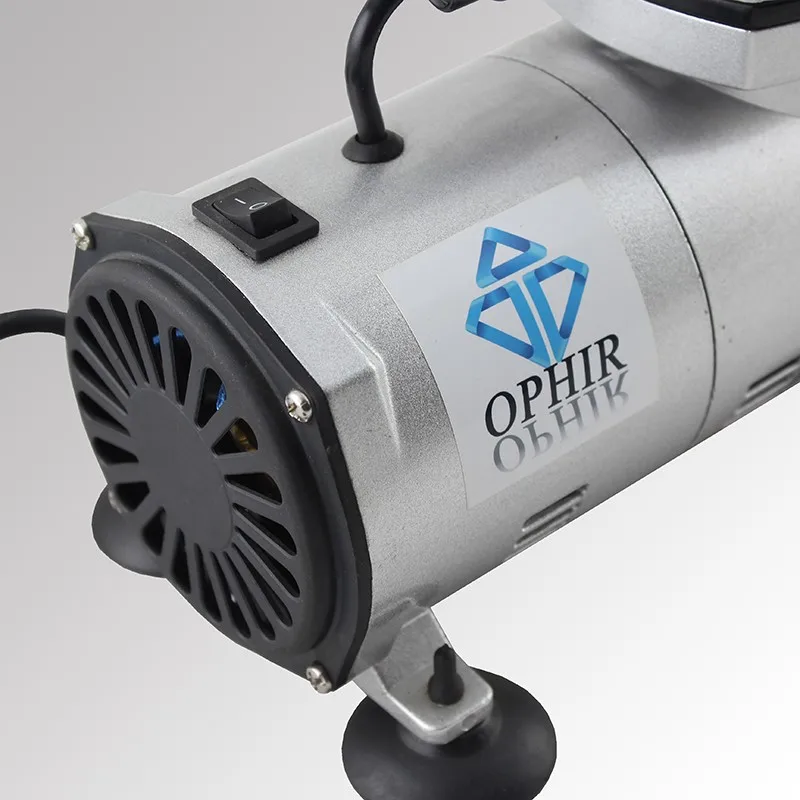 OPHIR PRO, Двойное действие, воздушная щетка, пистолет и одноступенчатый Аэрограф, комплект с воздушным компрессором для ногтей, макияж, торт, модель_ AC089+ 071-074