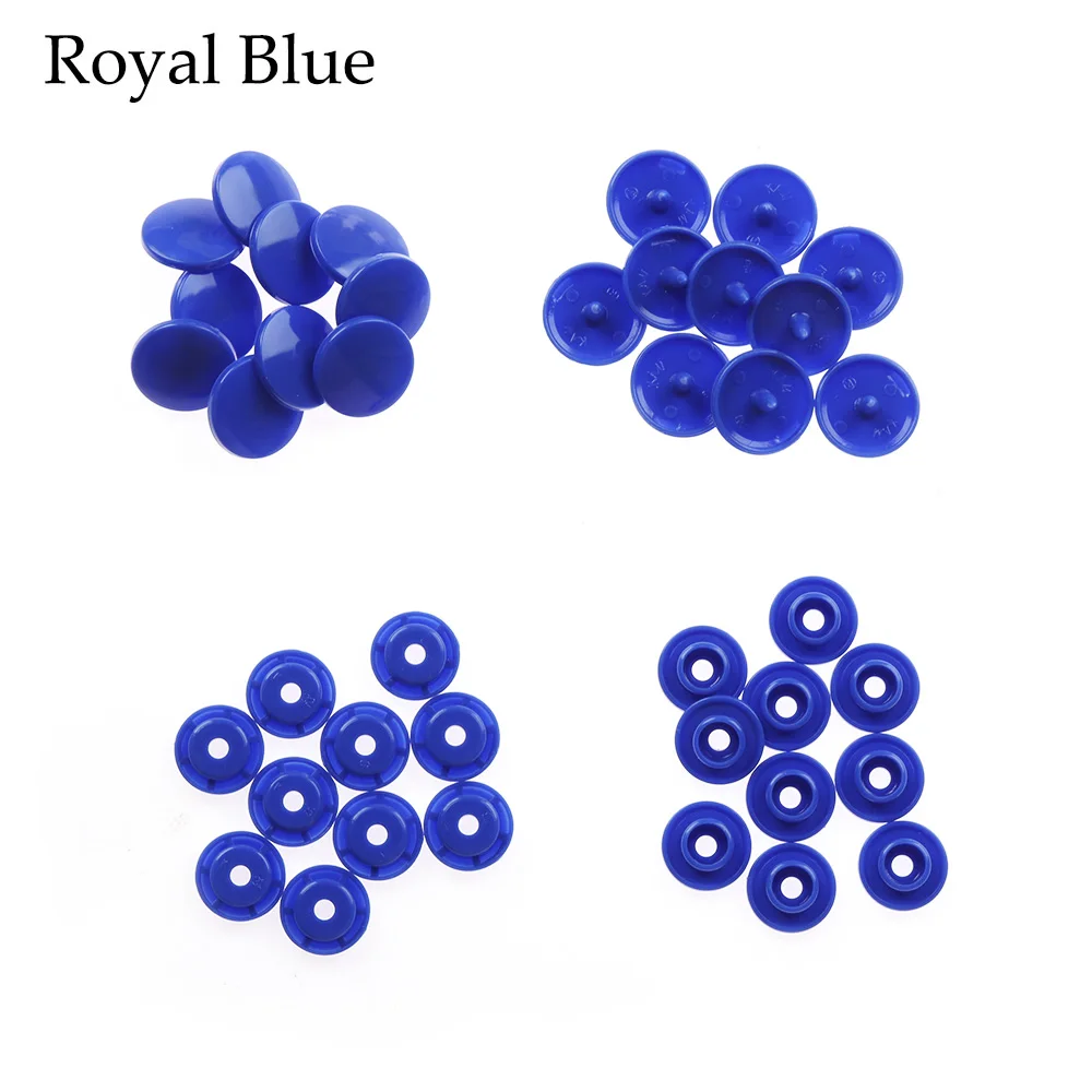 royal blue Высокое качество 10 комплектов круглые полимерные кнопки пластиковые защелки аксессуары для одежды пресс крепеж попперы шпильки Размер T5 шапки - Цвет: royal blue