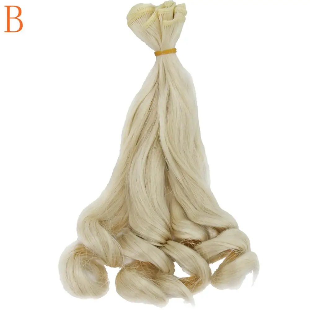 Color B 1х 20 см* 100 см BJD парики прямые длинные волосы большой кривой кукольный парик кудрявый DIY аксессуары для SD для Blythe 1/3 1/4 1/6 кукольные кудри - Цвет: Color B