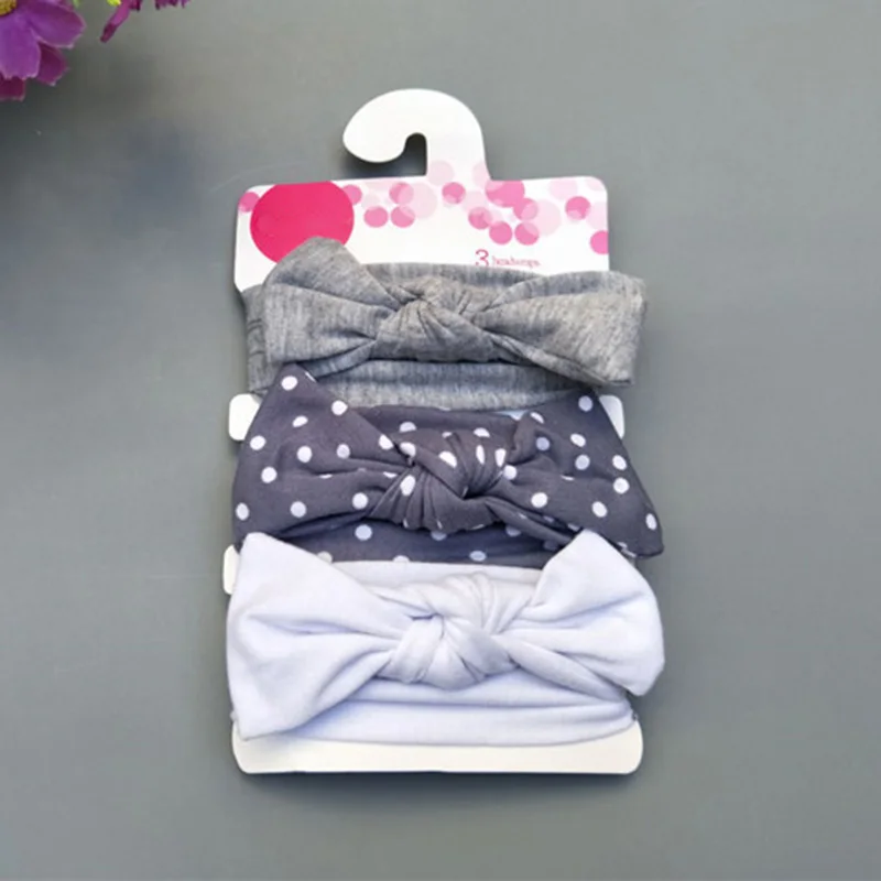 style 4 set 1 3 шт./компл. Цветочные Луки Детские оголовье в горошек бантом Haarband ободки для девочек хлопок Дети повязка на волосы для девушек аксессуары для волос - Цвет: style 4 set 1
