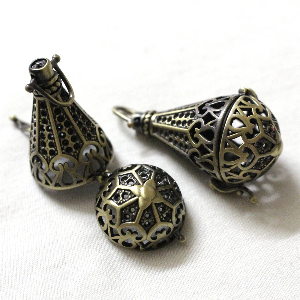 Винтажный Латунный Медальон Teradrop с бронзовым покрытием ажурная Подвеска