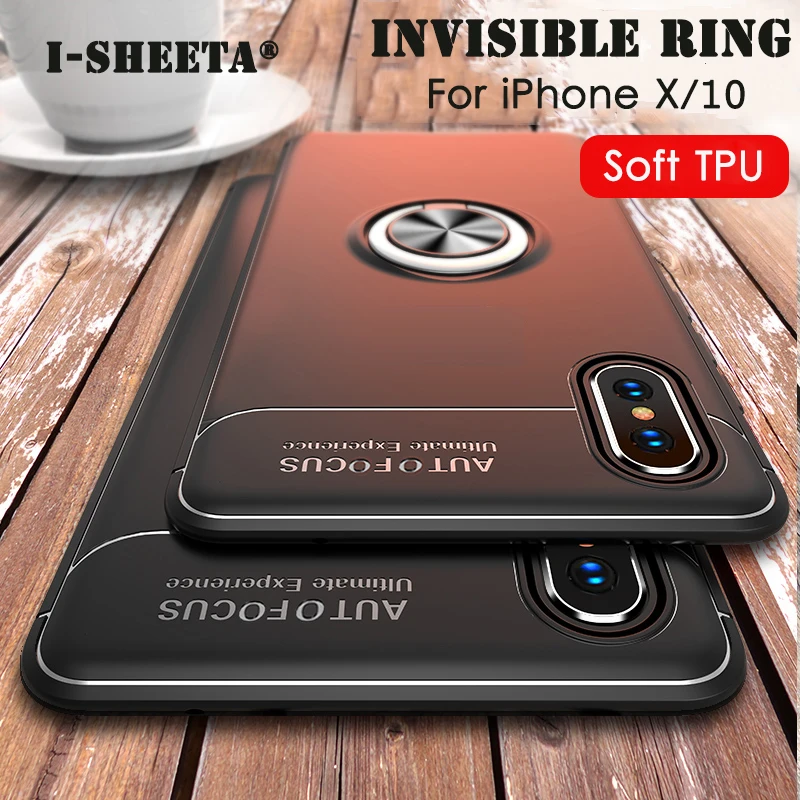 360 магнитных металлических палец кольцо телефонные чехлы для iPhone XS Max XR Мягкий ТПУ