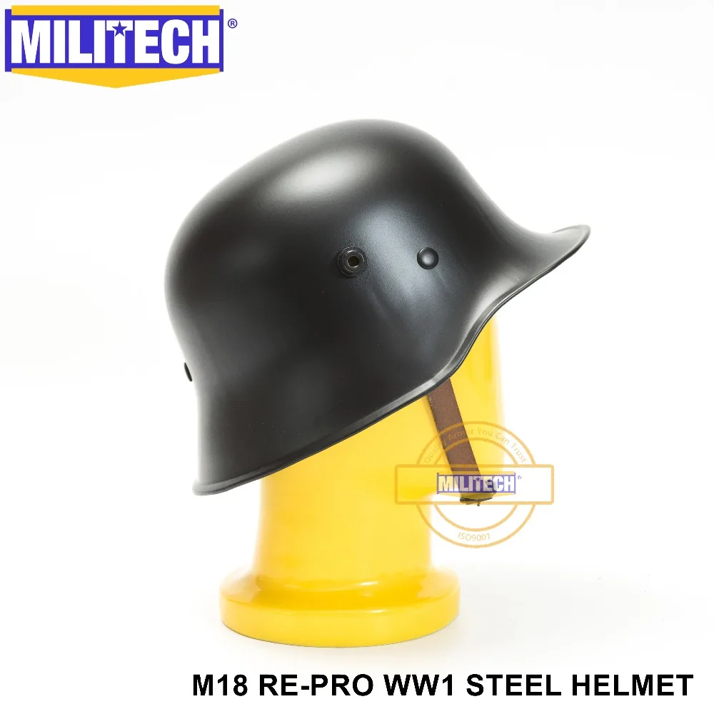 Черный Немецкий шлем MILITECH M18 World War One защитный Black немецкий Repro Great шлем|helmets for dirt