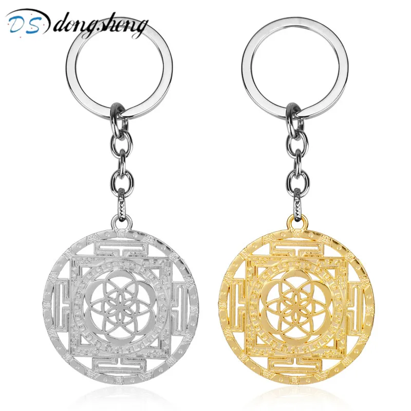Dongsheng цветок брелок жизнь Сакральная Геометрия Йога с мандалой Брелоки украшения