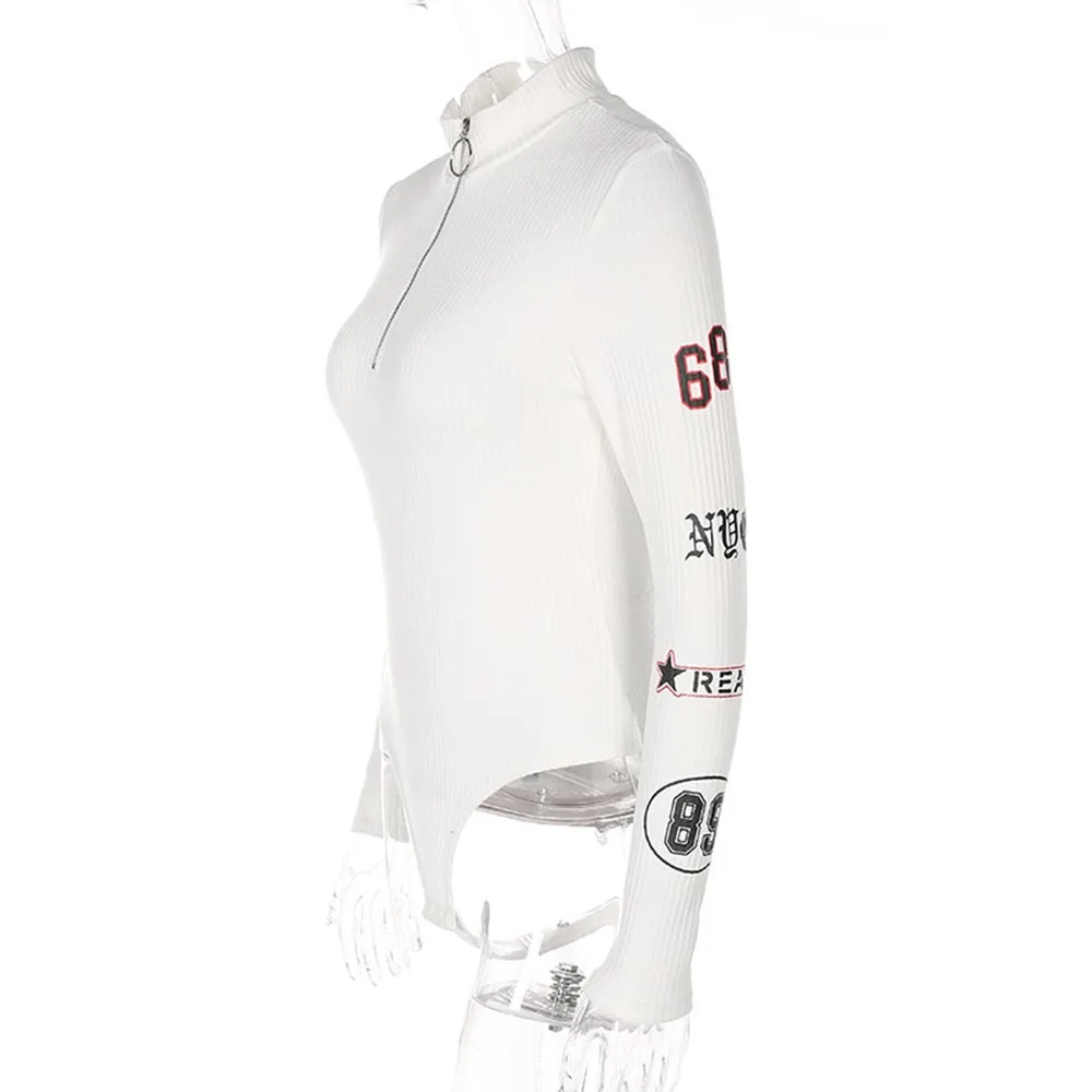 2018 Новый модные пикантные боди осенью тощий хлопок Повседневное Готический