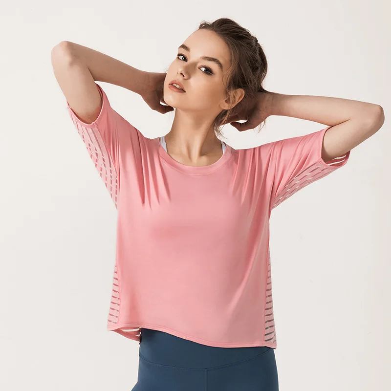 Женские футболки для спортзала быстросохнущие сетчатые топы йоги женские