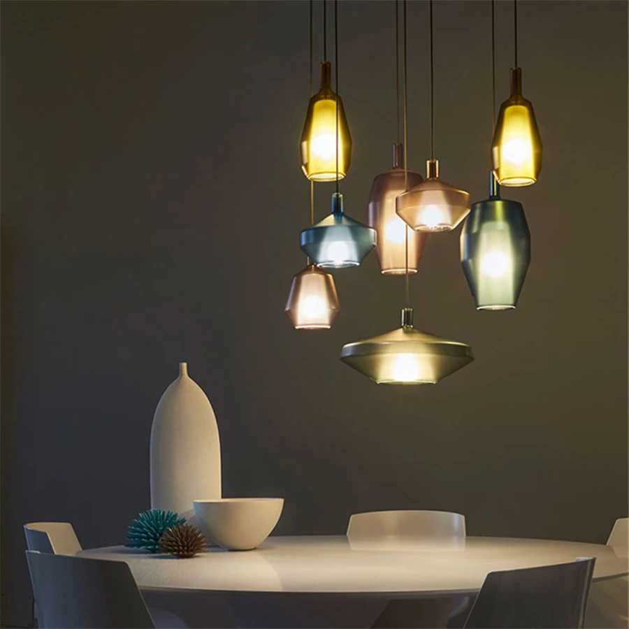 Арт деко минимализм галсс бутылка подвесной светильник для кухни бар креативная