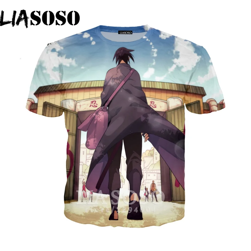 LIASOSO Ninjia Naruto BorutoT футболка аниме Акацуки Какаши Гаара Хокаге Учиха Итачи Саске для