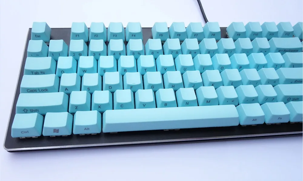 Колпачки клавиш OEM светло голубые толстые PBT раскладка ANSI верхняя печать боковая