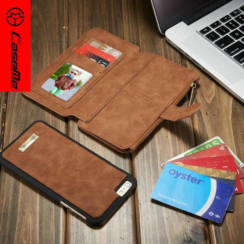 Caseme Ретро кошелек чехол для iPhone 6 6S Plus книга Стиль Телефон 7 8 плюс Флип кожаный X