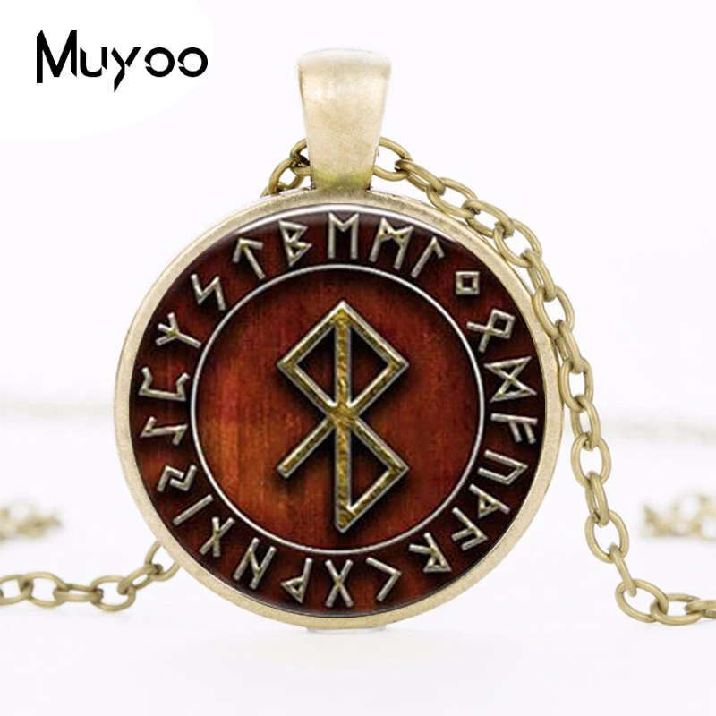 Кулон в виде рунической руны Викинга стеклянный кабошон ожерелье HZ1|cabochon necklace|viking