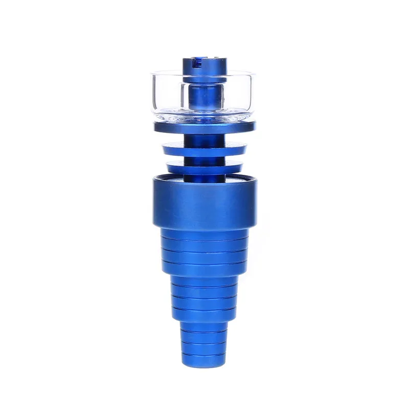 Bright Blue Smoking Dogo красочный 6 в 1 бескупольный титановый гвоздь с кварцевая крышка карбюратора 10 мм 14 мм 19 мм женский и мужской Соединительный титановый гвоздь - Цвет: Bright Blue