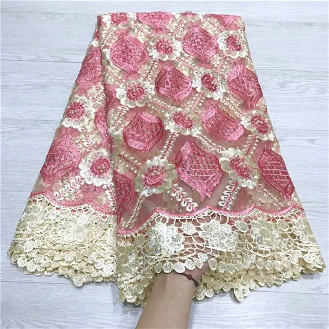 Высокое качество вышивка африканские кружевные бусины ткань шнур французская