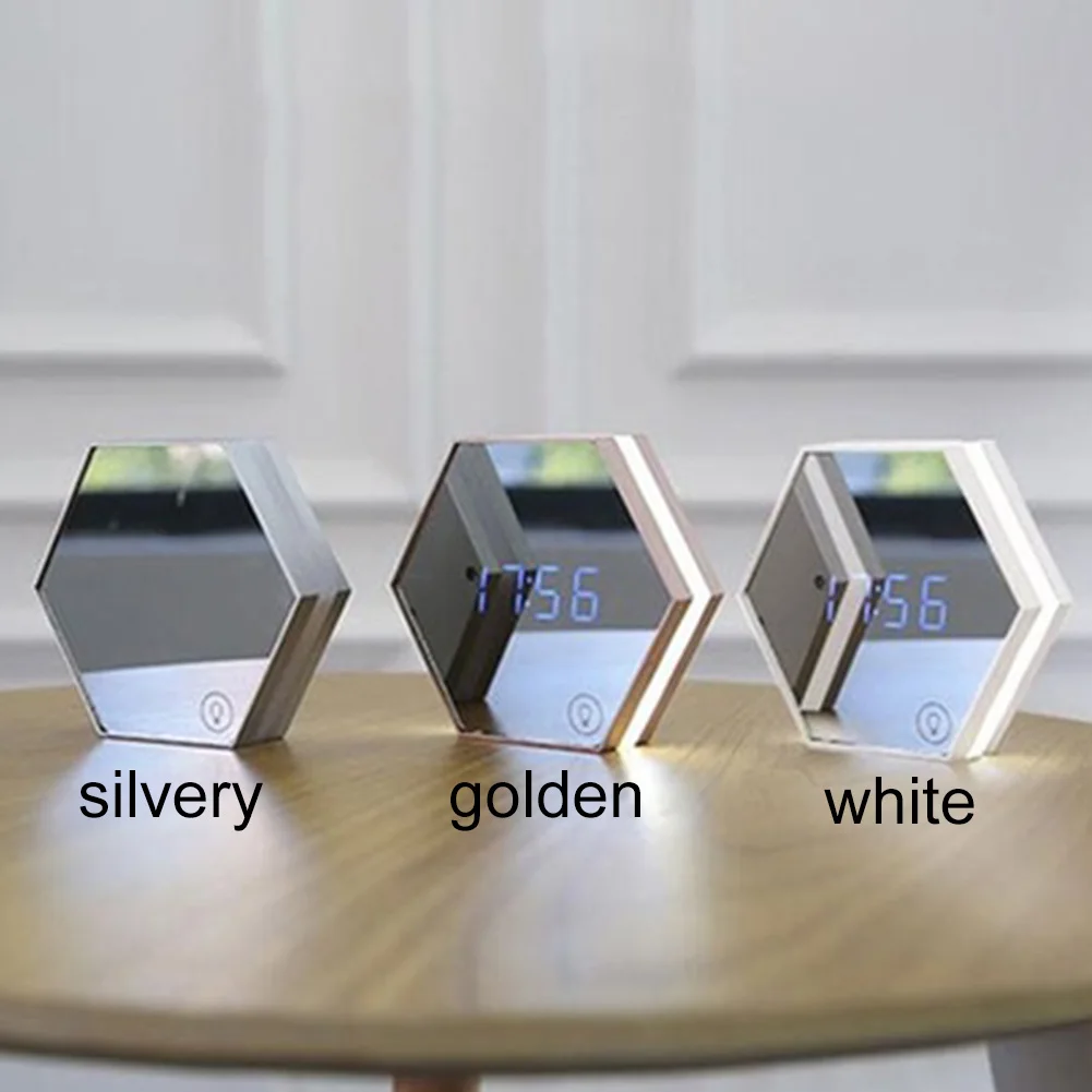 2019 Новый универсальный ночник будильник с зеркалом зарядка через usb Настольная