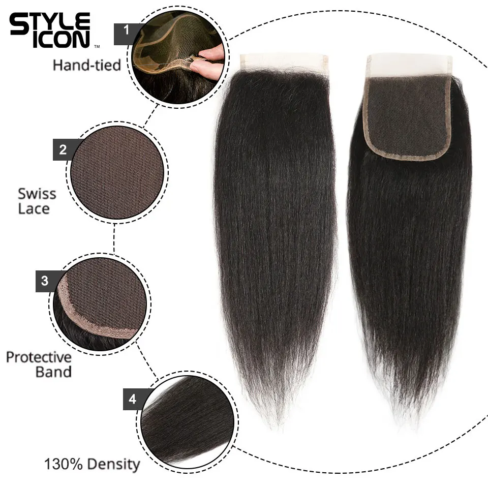 Прямые волосы Styleicon Yaki пряди с застежкой 100% малайзийские прямые человеческие со