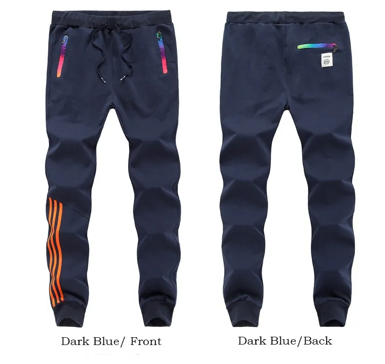 Men Tracksuit 2 Pieces Set Sweatshirt+Sweatpants New Fashion Autumn Sporting Zipper Suit Mens Clothing Slim Fit Sportswear Sets - Цвет: Dark Blue MT201