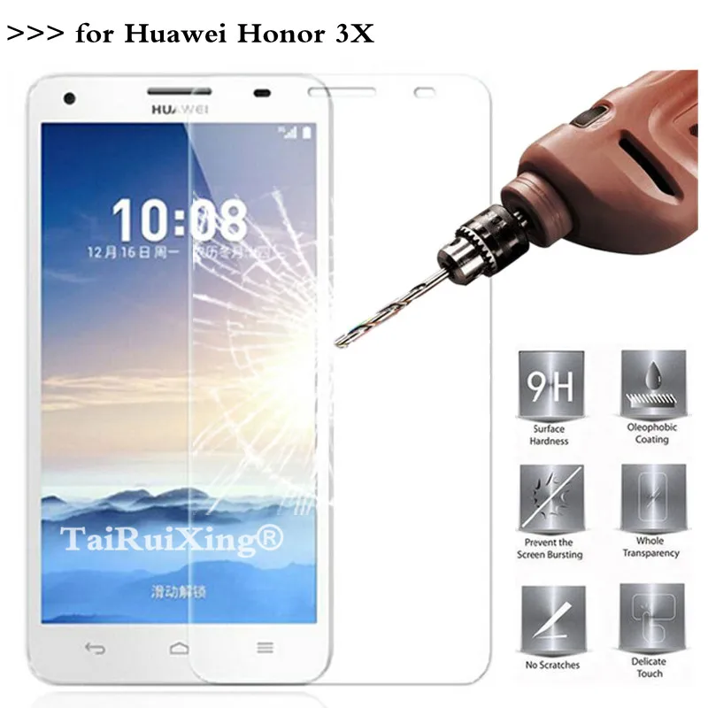 Для Huawei Honor 3X Ascend G750 5 дюймов 0 26 мм 9H 2.5D Закаленное стекло Защита экрана для