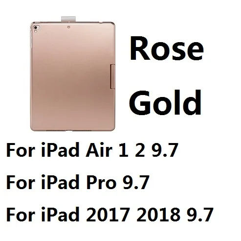 For 2017189.7 RGold Чехол для iPad Pro 11 10,5 Air 10,5 7 цветов с подсветкой 360 Rotatio Беспроводная Bluetooth клавиатура чехол для iPad 9,7 дюймов - Цвет: For 2017189.7 RGold