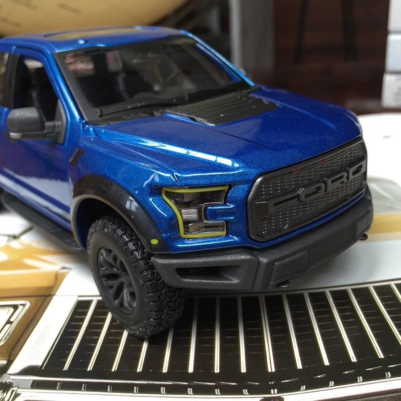 Fine Edition 1/24 специальная металлическая модель эвакуатора Ford F150 Raptor Skin Suv Настольный дисплей Коллекция Модель
