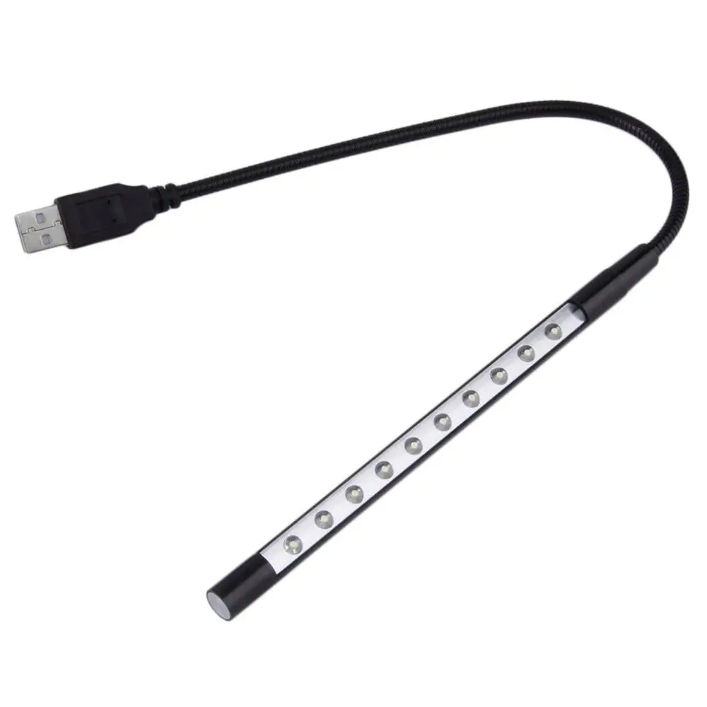 Мини Гибкий 10 светодиодов USB светильник компьютерная лампа для чтения для ноутбука ноутбук Настольный ПК Клавиатура