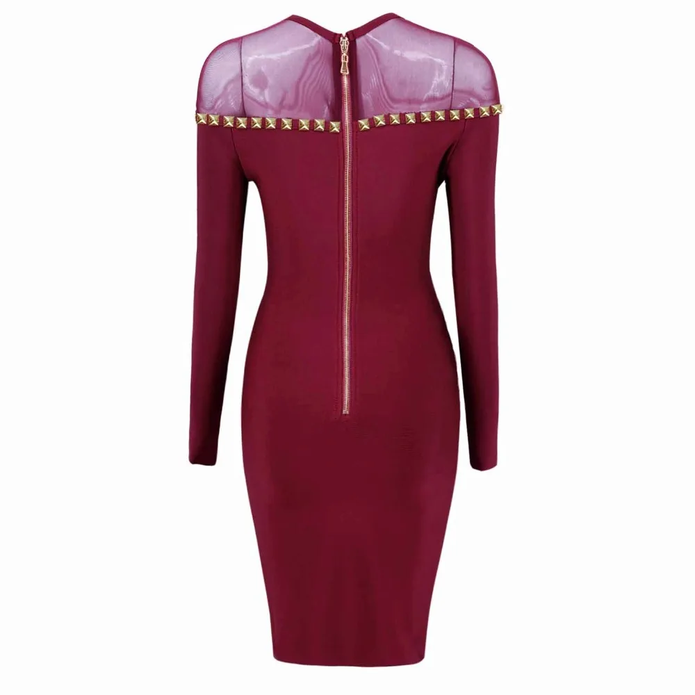 Женское облегающее платье весна 2018 сексуальное Бандажное с длинным рукавом