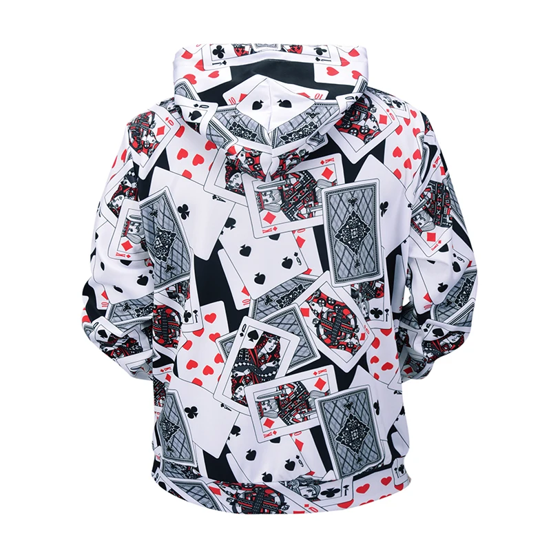 Hoodies Men 2018 Brand Male 3D Poker Playing Cards Print Hooded Sweatshirt Mens Hoodie Tracksuit Sweat Coat Casual Sportswear | Мужская